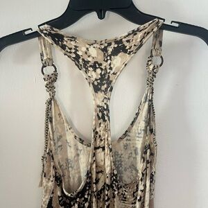 Guess Beige and Black Tie-Dye Tank Top